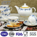 Hot sell colorful printed porcelain tea cups and saucers tea cup set